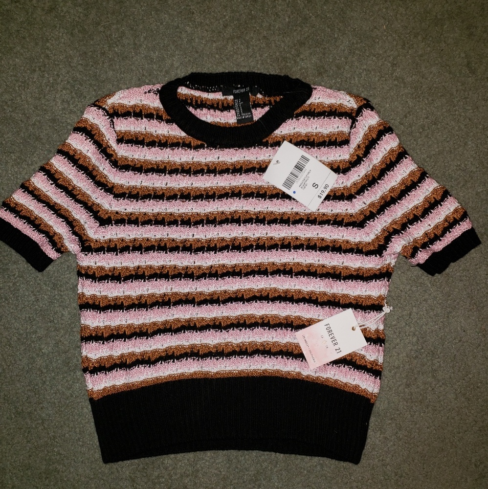 NWT Striped sweater crop top